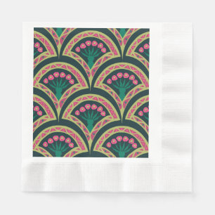 shell shaped green pattern napkins