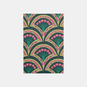 shell shaped green pattern outdoor rug