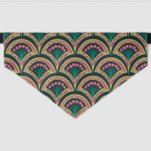 shell shaped green pattern pet bandana collar