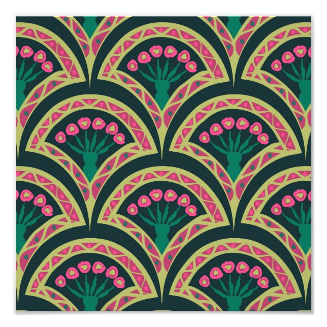 shell shaped green pattern photo print (Front)