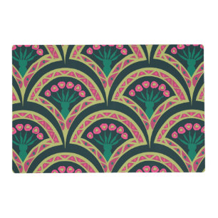 shell shaped green pattern placemat