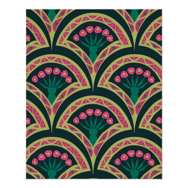 shell shaped green pattern poster (Front)