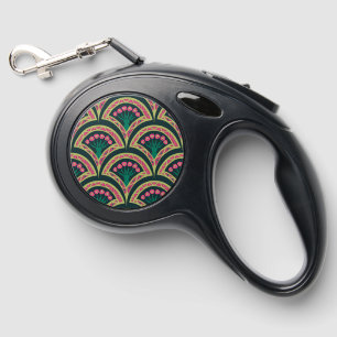shell shaped green pattern retractable pet leash