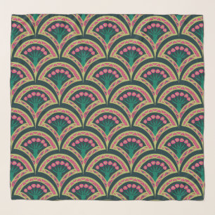 shell shaped green pattern scarf
