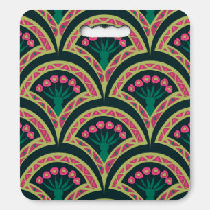 shell shaped green pattern seat cushion