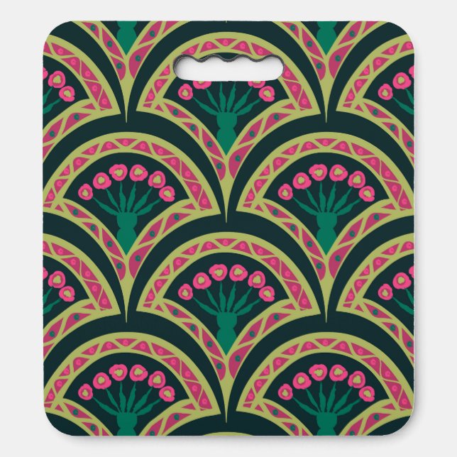 shell shaped green pattern seat cushion (Front Vertical)