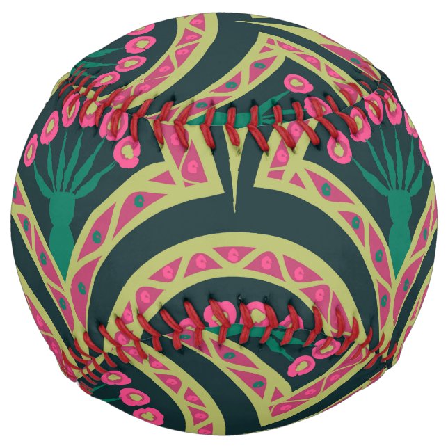 shell shaped green pattern softball (Front)