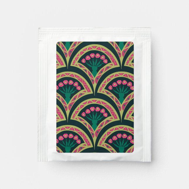 shell shaped green pattern tea bag drink mix (Front)