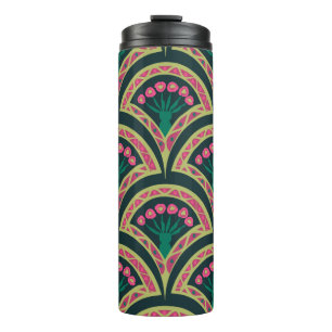 shell shaped green pattern thermal tumbler
