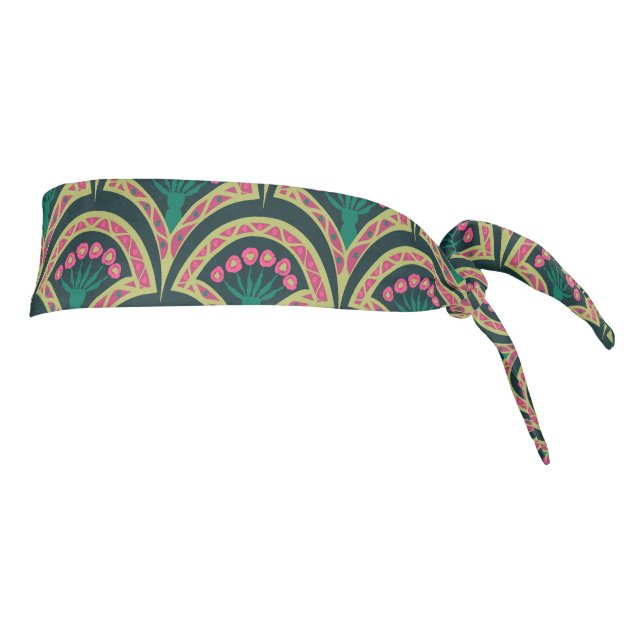 shell shaped green pattern tie headband (Rotate 90)
