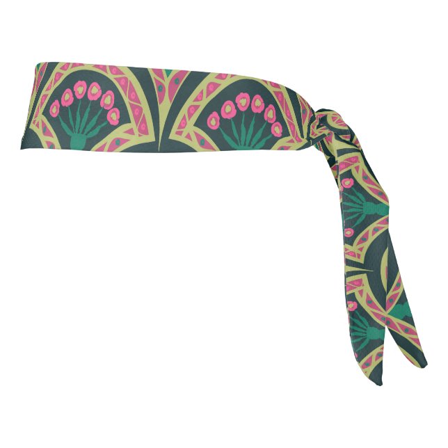 shell shaped green pattern tie headband (Rotate 90)