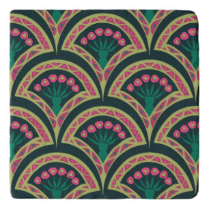 shell shaped green pattern trivet