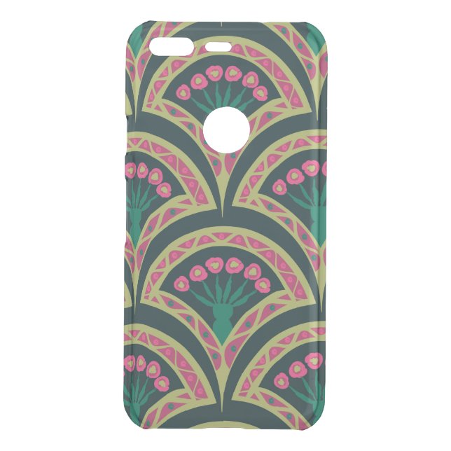 shell shaped green pattern uncommon google pixel case (Back)