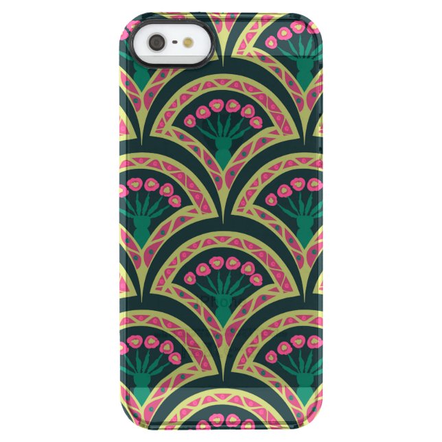shell shaped green pattern uncommon iPhone case (Back)