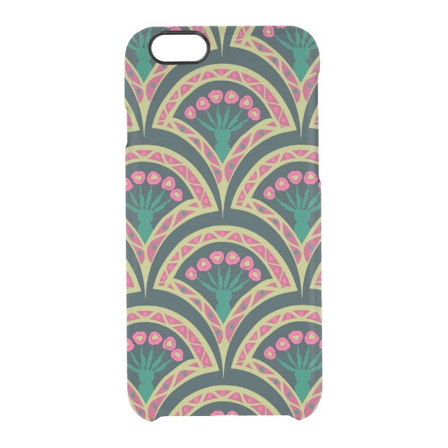 shell shaped green pattern uncommon iPhone case (Back)