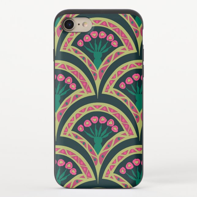 shell shaped green pattern uncommon iPhone case (Back)
