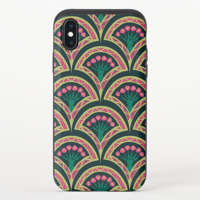 shell shaped green pattern uncommon iPhone case (Back)