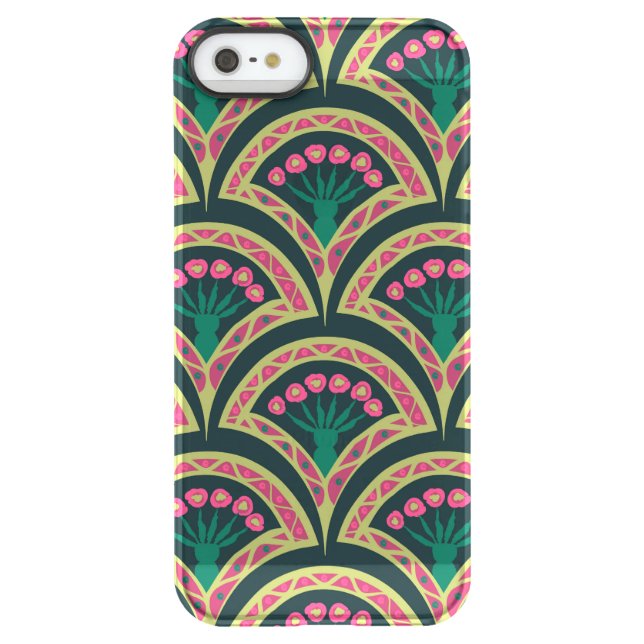 shell shaped green pattern uncommon iPhone case (Back)