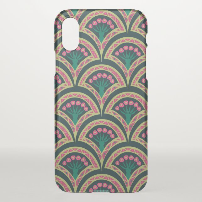 shell shaped green pattern uncommon iPhone case (Back)