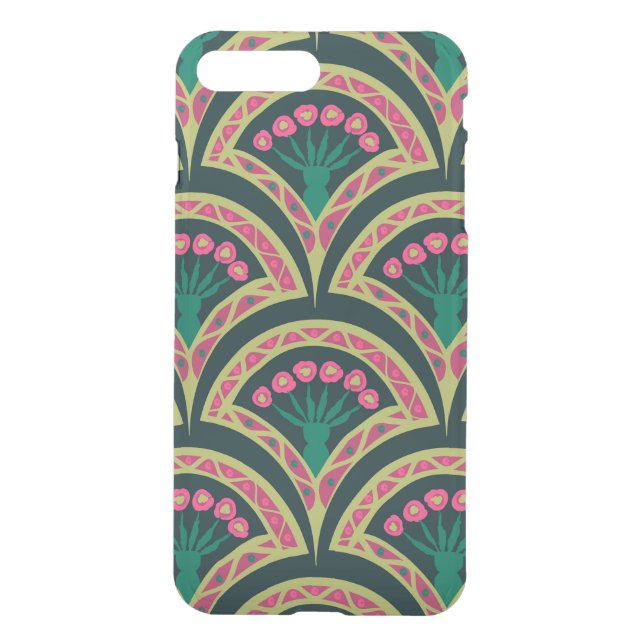 shell shaped green pattern uncommon iPhone case (Back)