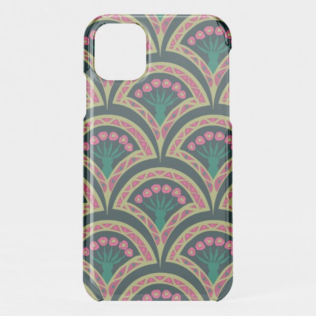 shell shaped green pattern uncommon iPhone case (Back)