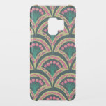 shell shaped green pattern uncommon samsung galaxy s9 case<br><div class="desc">shell shaped floral and geometric green pattern</div>