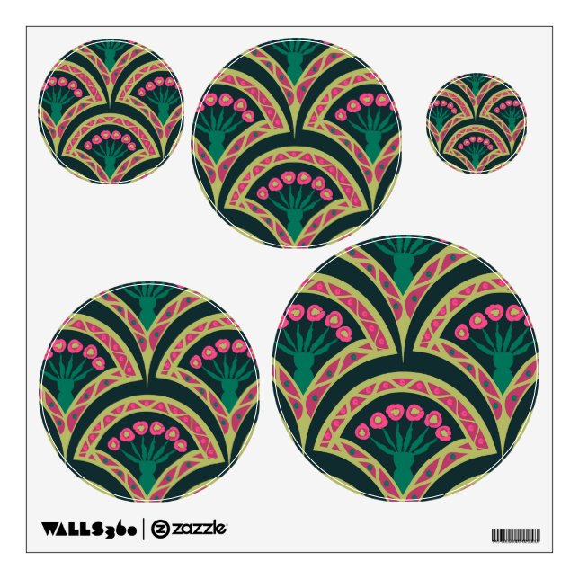 shell shaped green pattern wall decal (Front)
