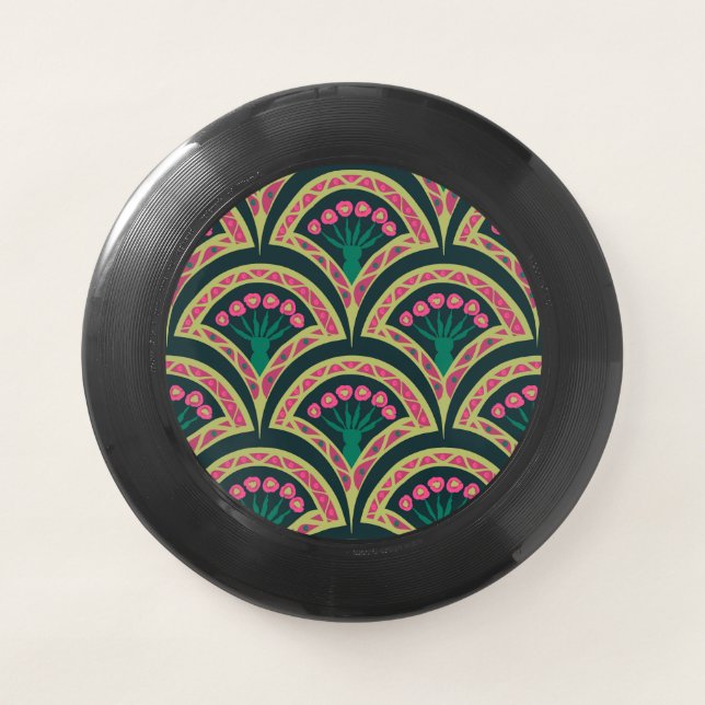 shell shaped green pattern Wham-O frisbee (Front)