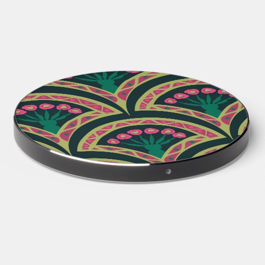 shell shaped green pattern wireless charger (Front 2)