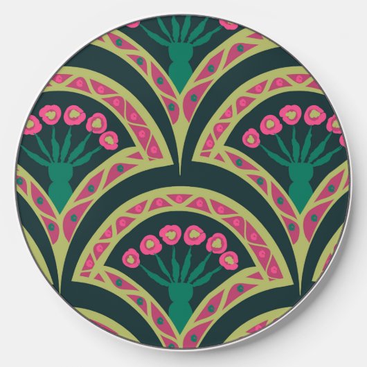 shell shaped green pattern wireless charger (Front)