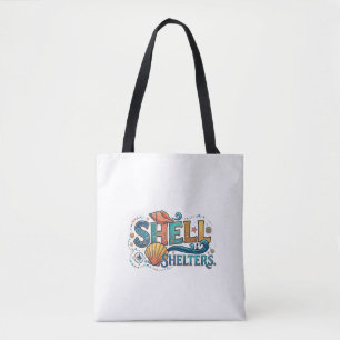 Shell Shelters – Coastal Nature Graphic T-Shirt Tote Bag