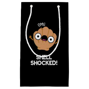 Shell Shocked Funny Seashell Pun Dark BG Small Gift Bag