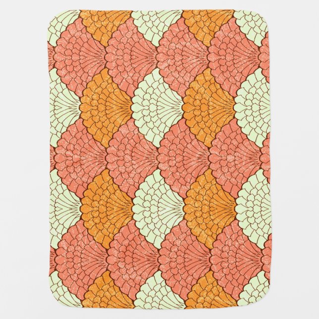 Shell Spectacle: Abstract Sea Patterns Baby Blanket (Front)
