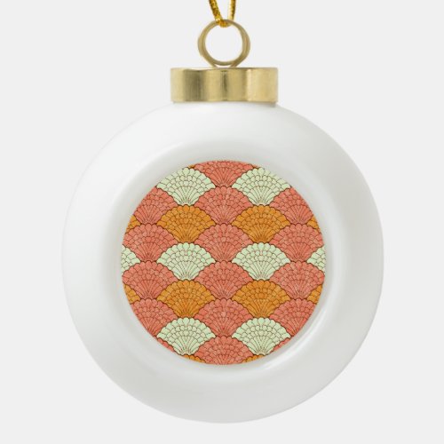 Shell Spectacle Abstract Sea Patterns Ceramic Ball Christmas Ornament