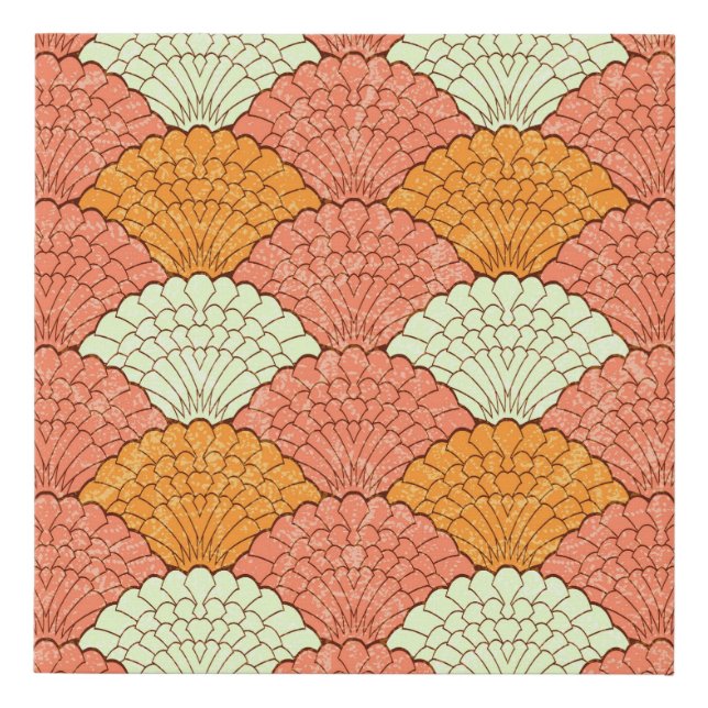Shell Spectacle: Abstract Sea Patterns Faux Canvas Print (Front)