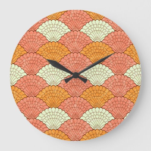 Shell Spectacle Abstract Sea Patterns Large Clock