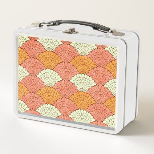 Shell Spectacle Abstract Sea Patterns Metal Lunch Box