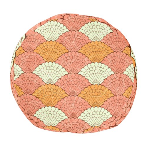 Shell Spectacle Abstract Sea Patterns Pouf