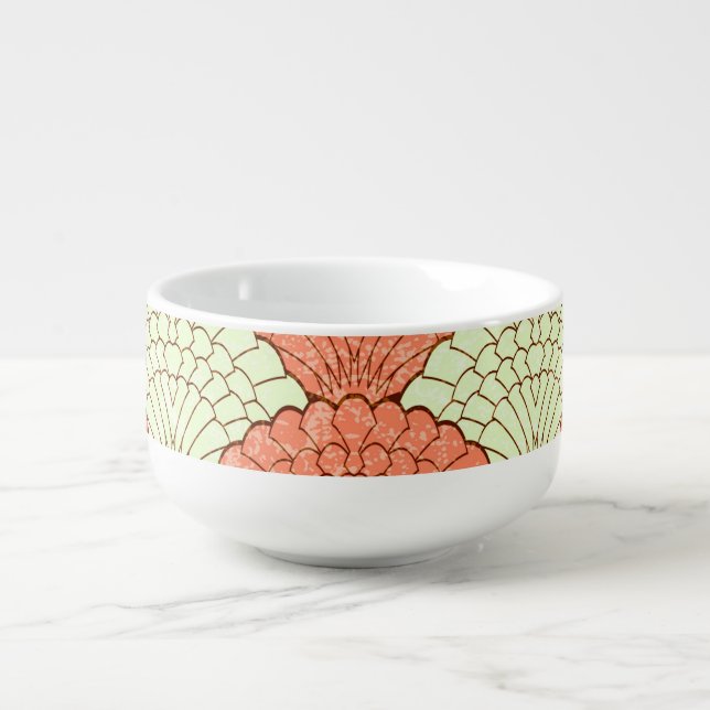 Shell Spectacle: Abstract Sea Patterns Soup Mug (Front)