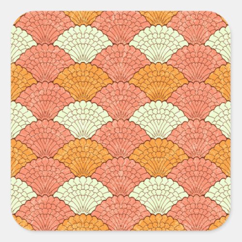 Shell Spectacle Abstract Sea Patterns Square Sticker