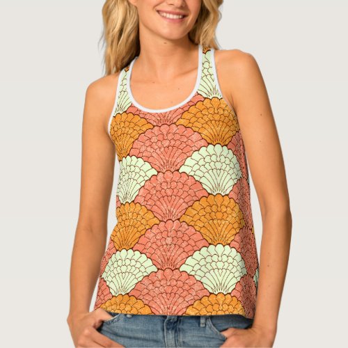 Shell Spectacle Abstract Sea Patterns Tank Top