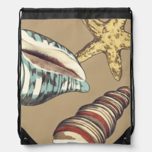 Shell Trio on Khaki Drawstring Bag