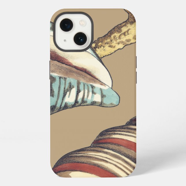 Shell Trio on Khaki Iphone Case (Back)
