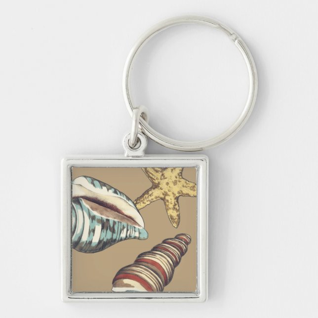 Shell Trio on Khaki Keychain (Front)