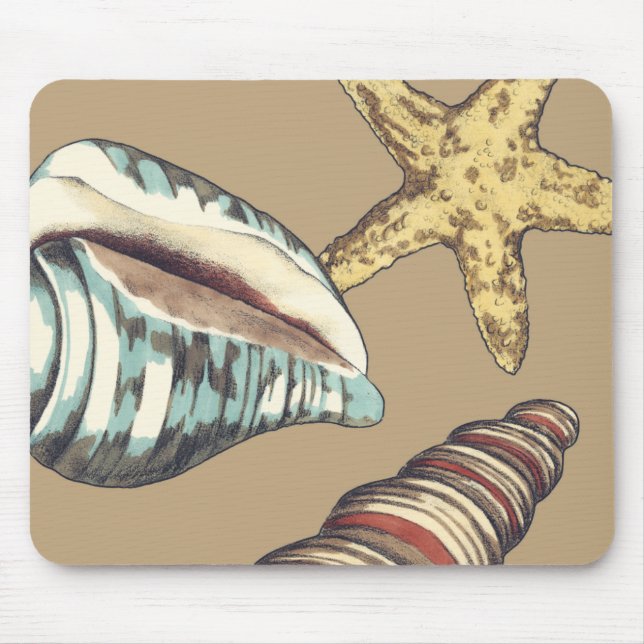 Shell Trio on Khaki Mouse Pad (Front)