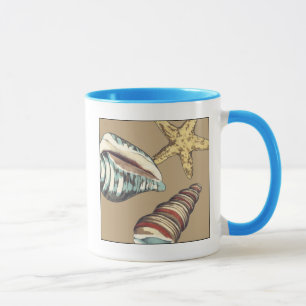 Shell Trio on Khaki Mug