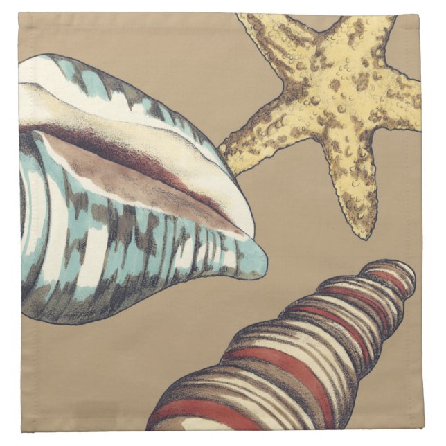 Shell Trio on Khaki Napkin (Front)