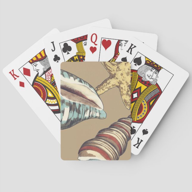 Shell Trio on Khaki Poker Cards (Back)