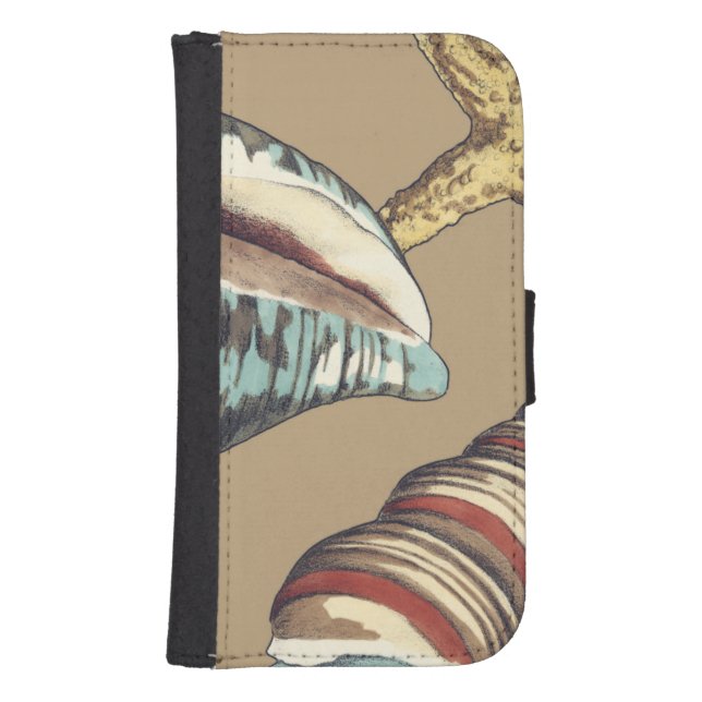 Shell Trio on Khaki Samsung Galaxy Wallet Case (Front)