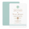 Shell Watercolor Aqua Wedding Invitation Card